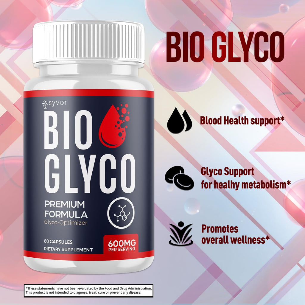 (2 Pack) Bio Glyco Capsules, Official BioGlyco Blood Health Support Pills with All Natural Ingredients, Advanced Blood Optimizer with Maximum Strength Premium Vitamins for Women & Men (120 Capsules) - TrustMedUSA