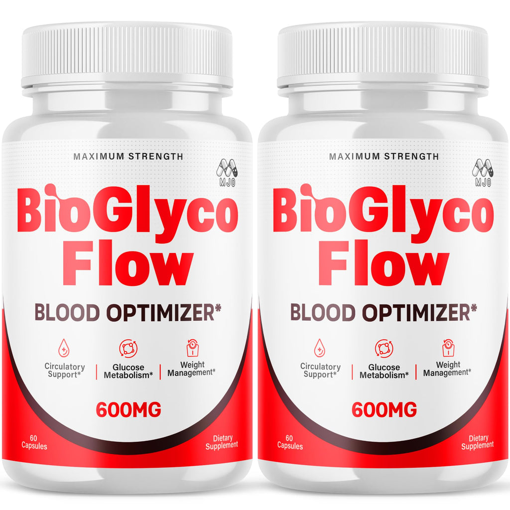 (2 Pack) BioGlyco Flow Blood Optimizer Capsules, Official BioGlyco Flow Pills with All Natural Ingredients, Advanced Health and Wellness Supplement with Maximum Strength Multivitamins (120 Capsules) - TrustMedUSA