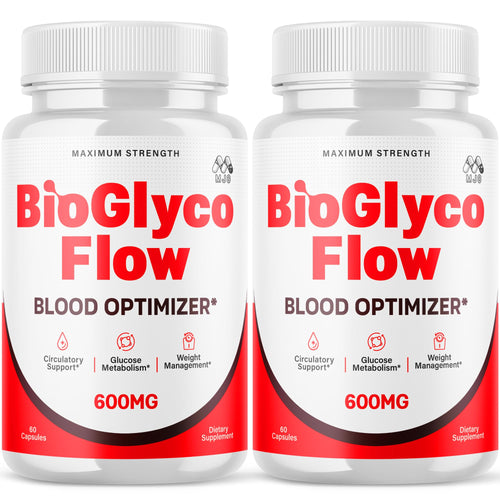 (2 Pack) BioGlyco Flow Blood Optimizer Capsules, Official BioGlyco Flow Pills with All Natural Ingredients, Advanced Health and Wellness Supplement with Maximum Strength Multivitamins (120 Capsules) - TrustMedUSA