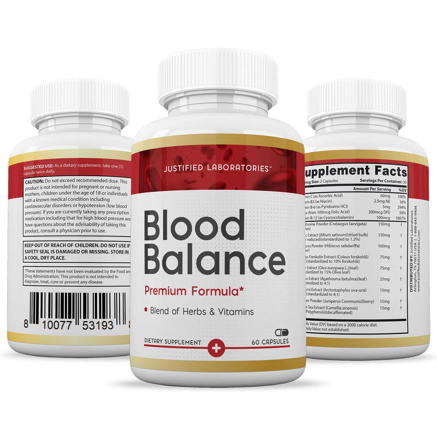 (2 Pack) Blood Balance Advanced Formula 688MG Supplement Pills 120 Capsules - TrustMedUSA