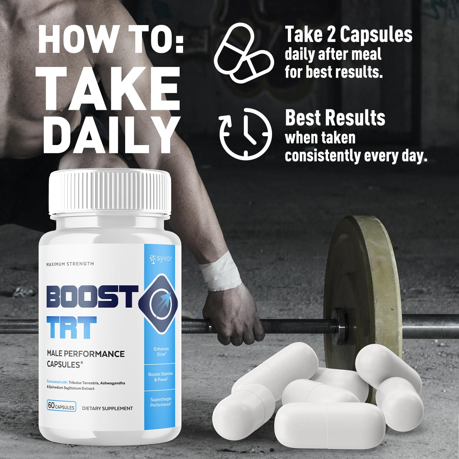 (2 Pack) Boost TRT Capsules, Official BoostTRT Capsules with All Natural Ingredients, Advanced Health & Wellness Support Formula with Max Strength Premium Active Lifestyle Vitamins (120 Capsules) - TrustMedUSA