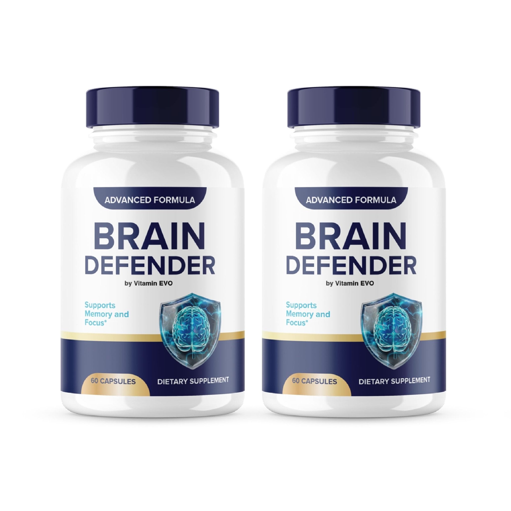 (2 Pack) Brain Defender Capsules, Official Brain Defender Support Supplement Pills, Brain Defender Cognitive Health Memory Advanced Formula, Braindefender Brain Support 2 Month Supply (120 Capsules) - TrustMedUSA