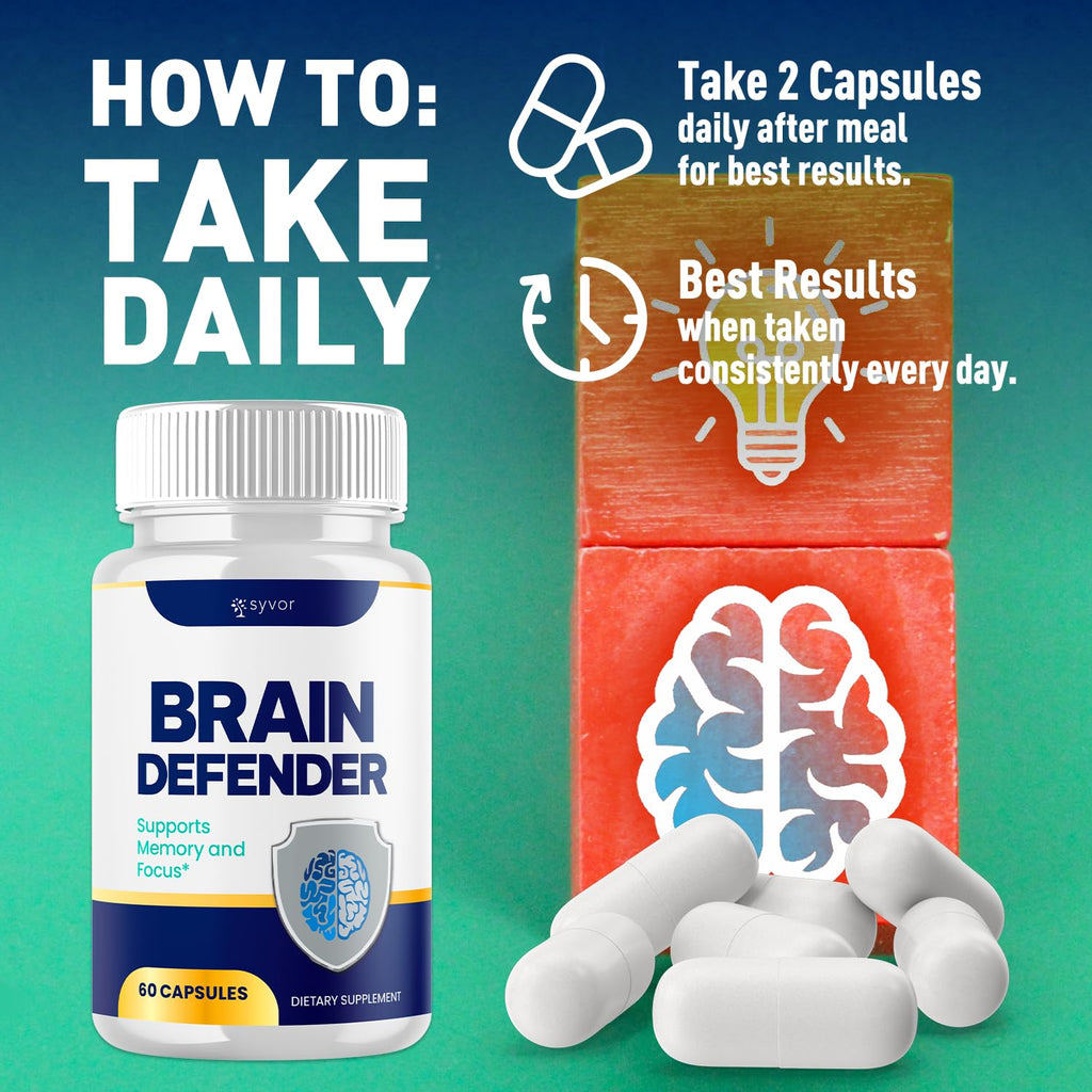 (2 Pack) Brain Defender Supplement Pills, Official Brain Defender Advanced Formula Nootropic Capsules, All Natural Health and Wellness Support Formula Maximum Strength Braindefender (120 Capsules) - TrustMedUSA
