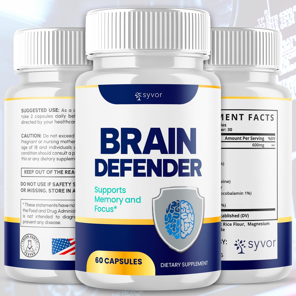 (2 Pack) Brain Defender Supplement Pills, Official Brain Defender Advanced Formula Nootropic Capsules, All Natural Health and Wellness Support Formula Maximum Strength Braindefender (120 Capsules) - TrustMedUSA