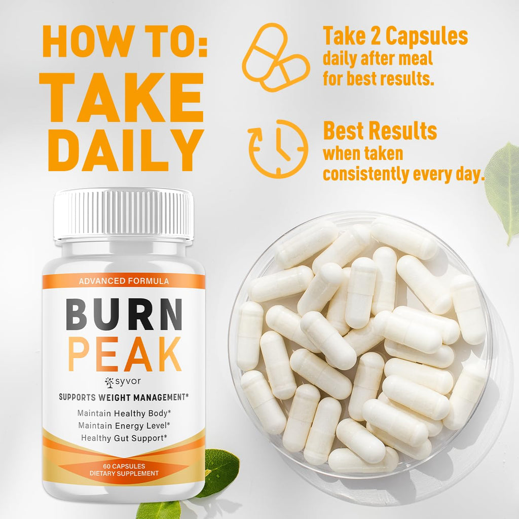 (2 Pack) Burn Peak Capsules, Official Burnpeak Pink Salt Pills with All Natural Ingredients, Advanced BurnPeak Health Supplement with Premium Vitamins for Active Lifestyle Support (120 Capsules) - TrustMedUSA