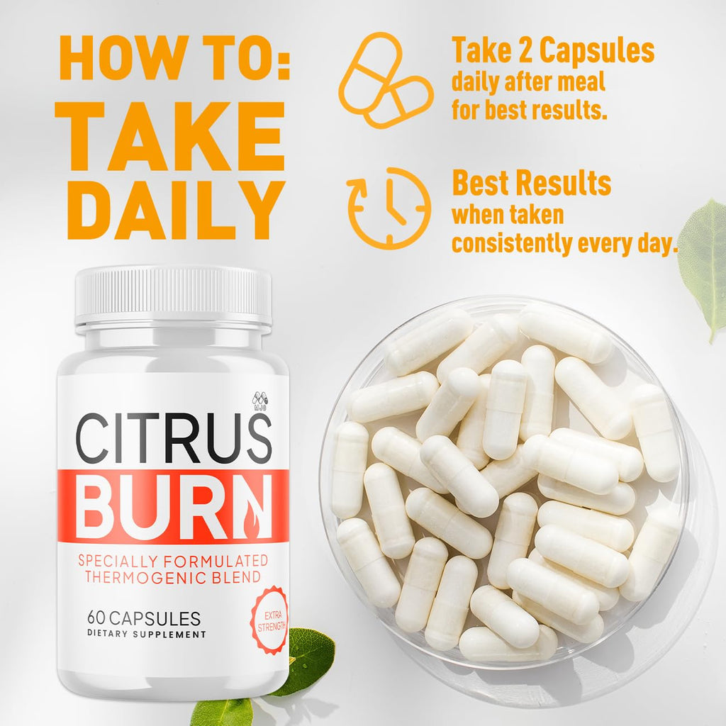 (2 Pack) Citrus Burn Capsules, Official CitrusBurn Pills with All Natural Ingredients, Advanced Citrus Burn for Optimal Health & Wellness Support with Premium Vitamins for Women & Men (120 Capsules) - TrustMedUSA