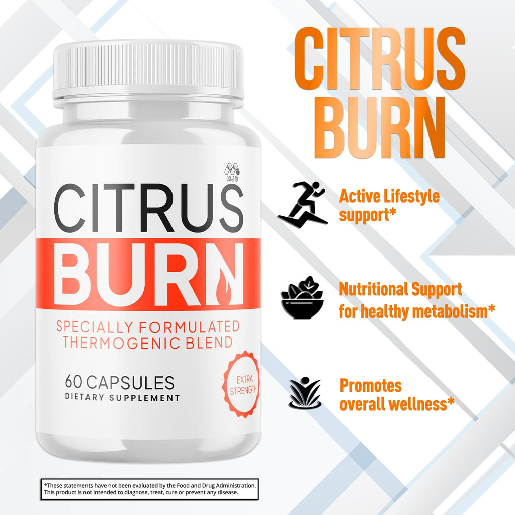 (2 Pack) Citrus Burn Capsules, Official CitrusBurn Pills with All Natural Ingredients, Advanced Citrus Burn for Optimal Health & Wellness Support with Premium Vitamins for Women & Men (120 Capsules) - TrustMedUSA