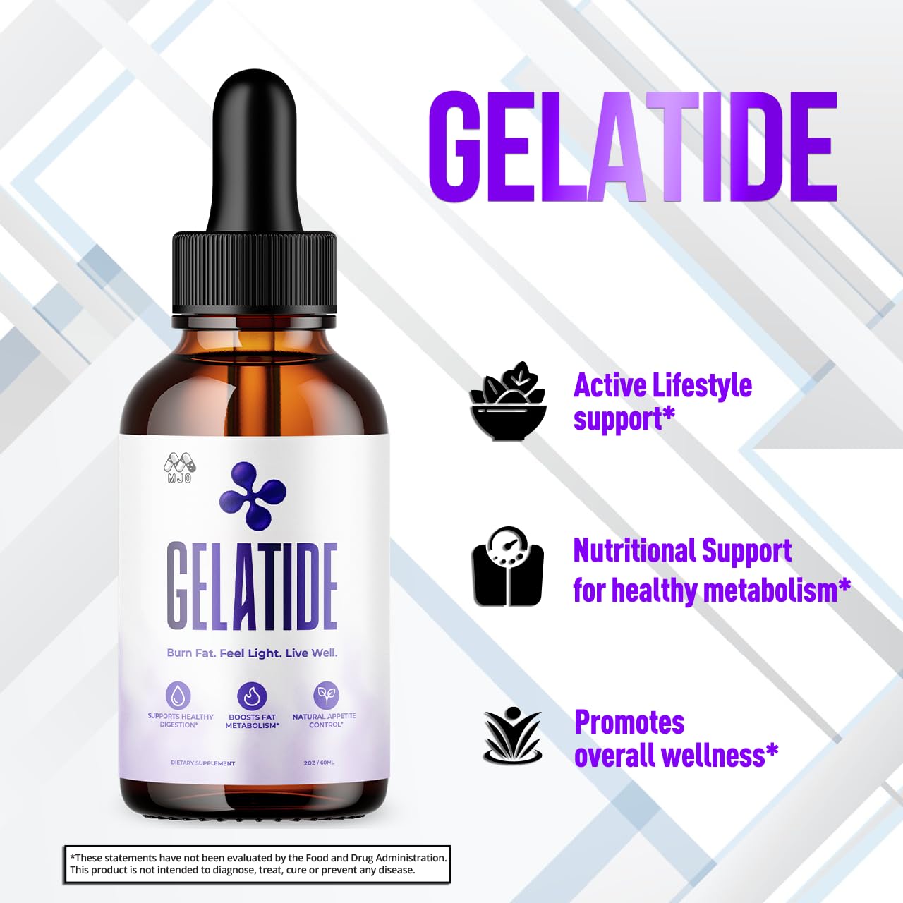 (2 Pack) Gelatide Drops, Official Gelatide Health Support Formula with All Natural Ingredients, Advanced Active Lifestyle Support Supplement Max Strength Vitamin Formula for Women & Men (60 Servings) - TrustMedUSA