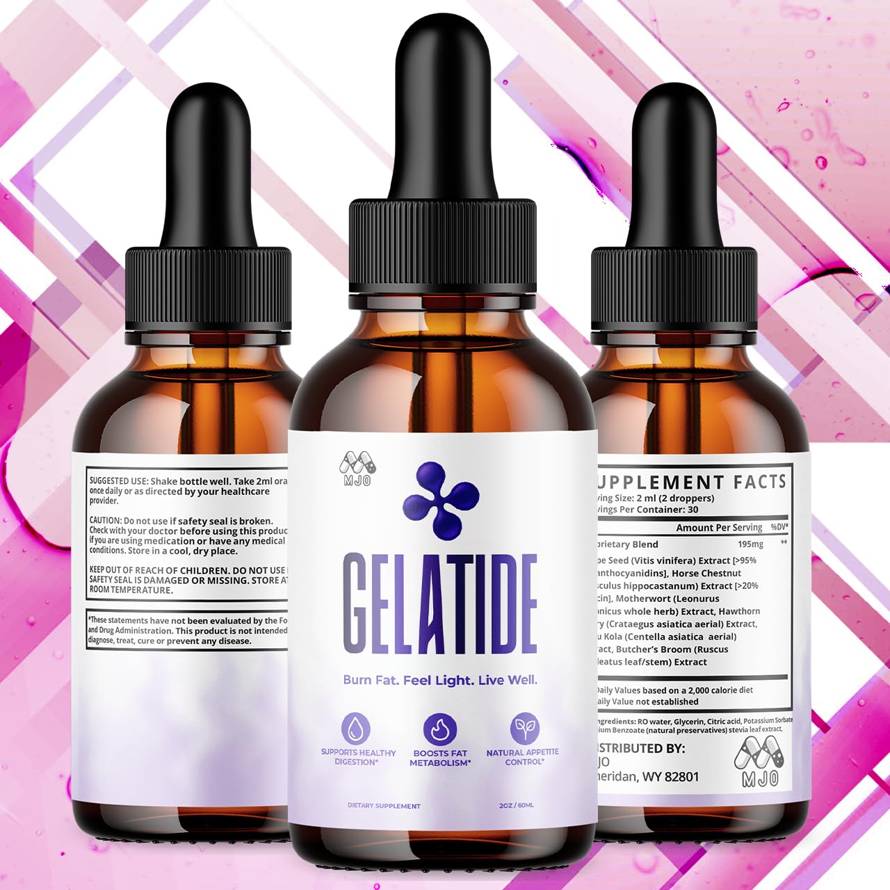 (2 Pack) Gelatide Drops, Official Gelatide Health Support Formula with All Natural Ingredients, Advanced Active Lifestyle Support Supplement Max Strength Vitamin Formula for Women & Men (60 Servings) - TrustMedUSA