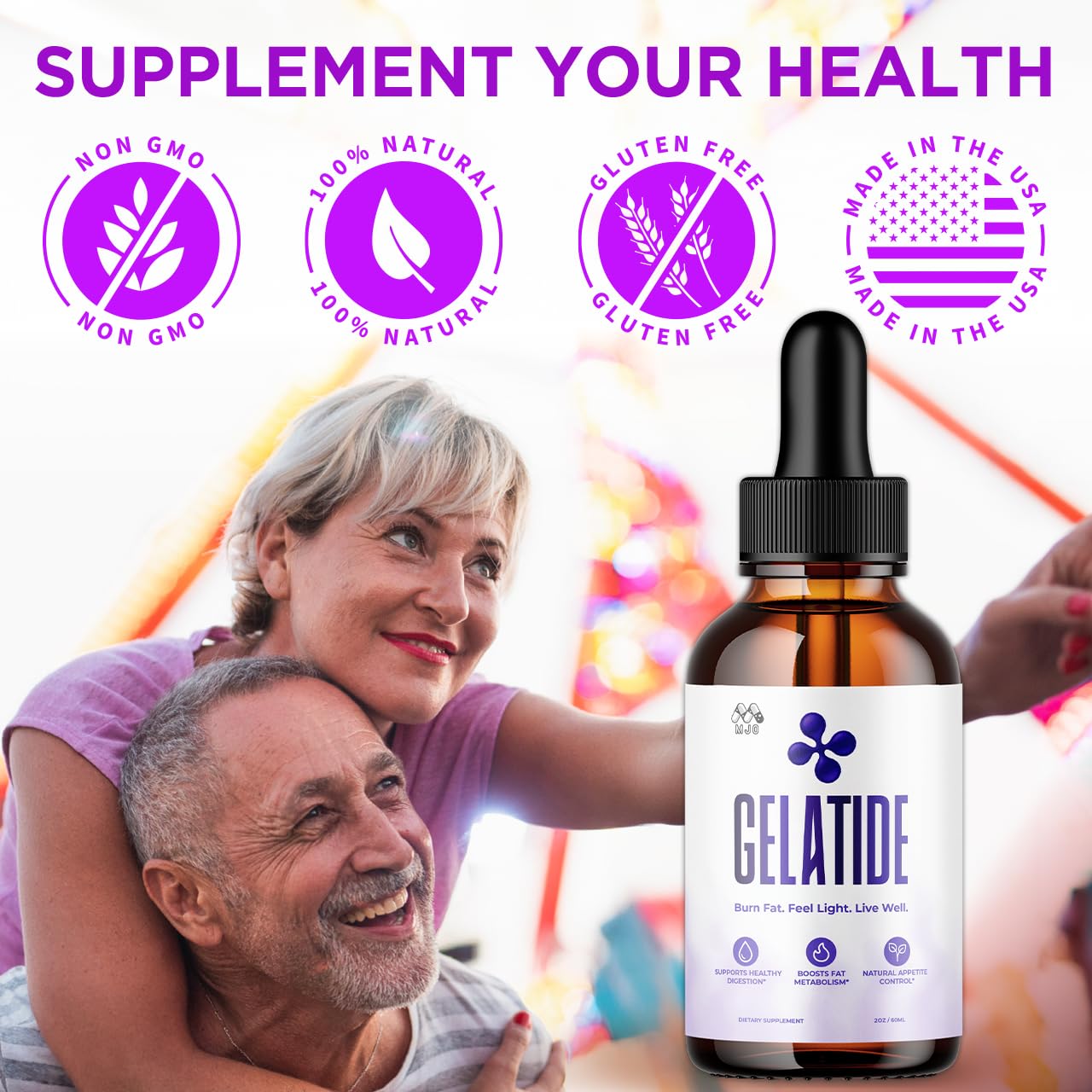 (2 Pack) Gelatide Drops, Official Gelatide Health Support Formula with All Natural Ingredients, Advanced Active Lifestyle Support Supplement Max Strength Vitamin Formula for Women & Men (60 Servings) - TrustMedUSA