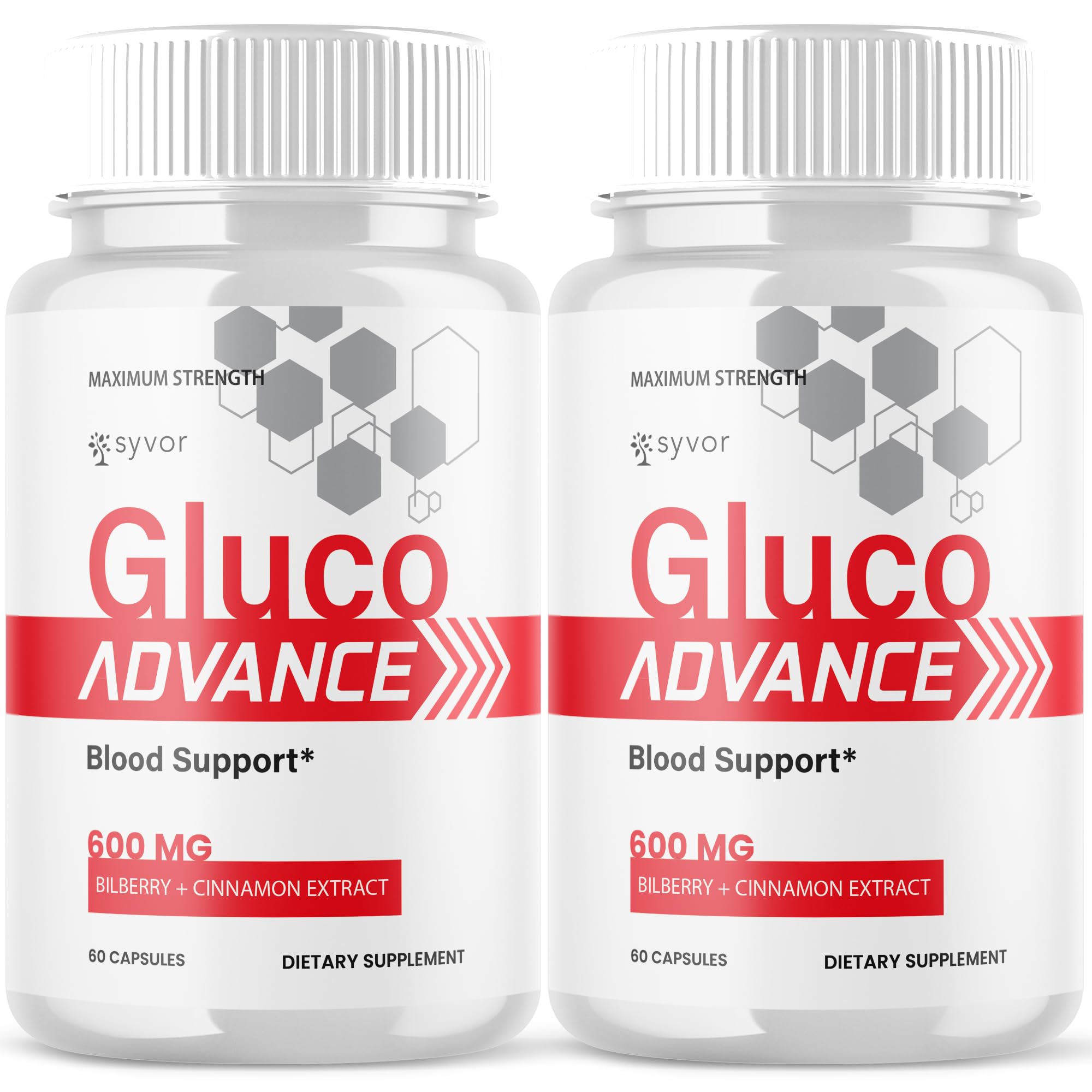 (2 Pack) Gluco Advance Capsules, Official GlucoAdvance Supplement Pills with All Natural Ingredients, Advanced Formula Supplement with Maximum Strength Support Vitamins for Women & Men (120 Capsules) - TrustMedUSA