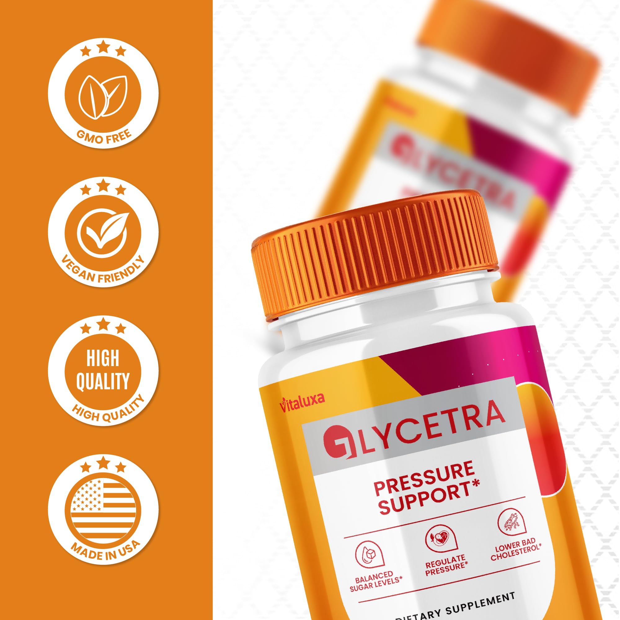 (2 Pack) Glycetra Capsules, Glycetra Blood Support Supplement Advanced Formula Premium Blend All Natural Balance Flow, Glicetra Pills Maximum Strength Glycogen Support Health Wellness Review (120 Ct) - TrustMedUSA