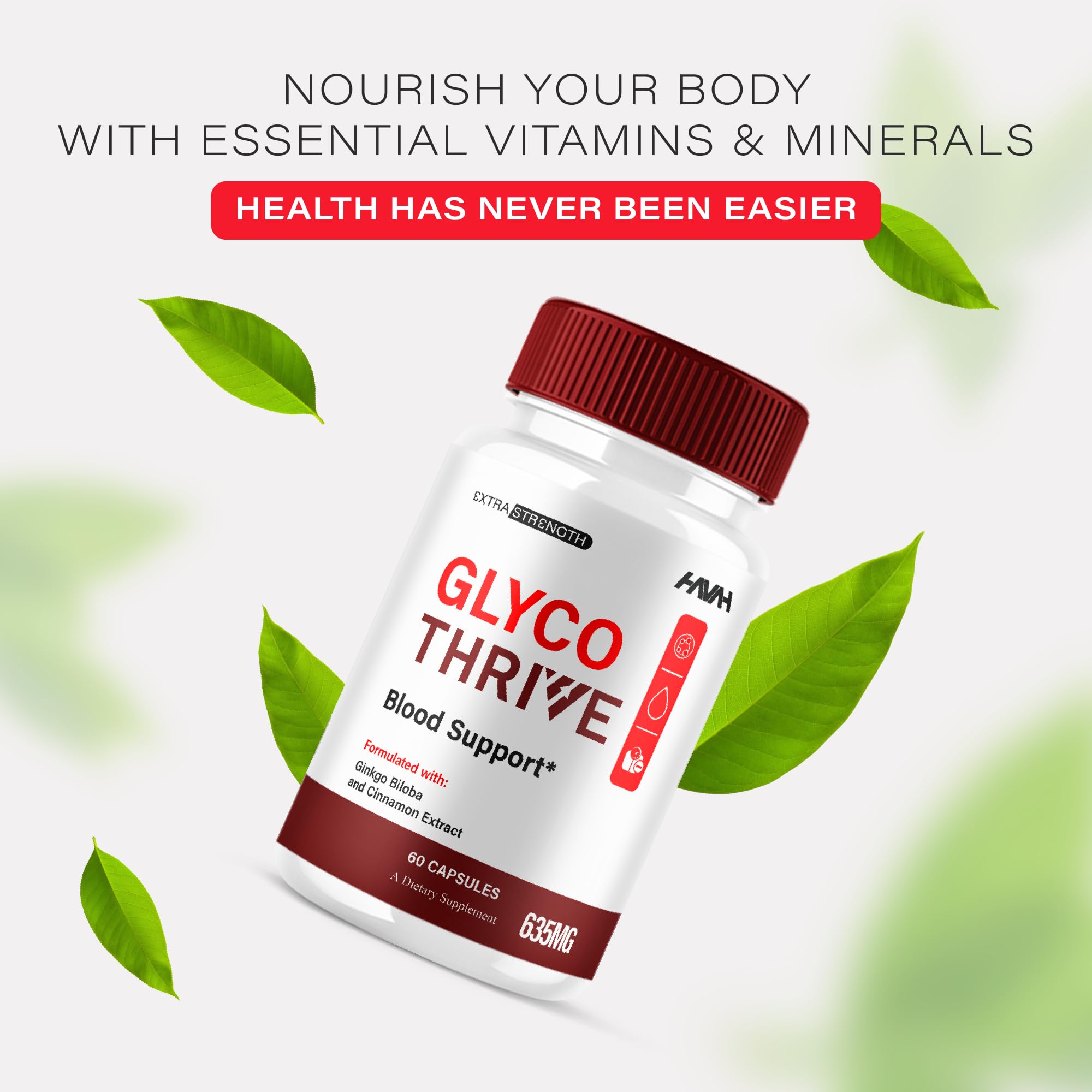 (2 Pack) Glyco Thrive Blood Support GlycoThrive Maximum Strength Capsules, Glyco Thrive Advanced Daily Multivitamin Health and Wellness Supplement, GlycoThrive Health Support Pills (120 Capsules) - TrustMedUSA