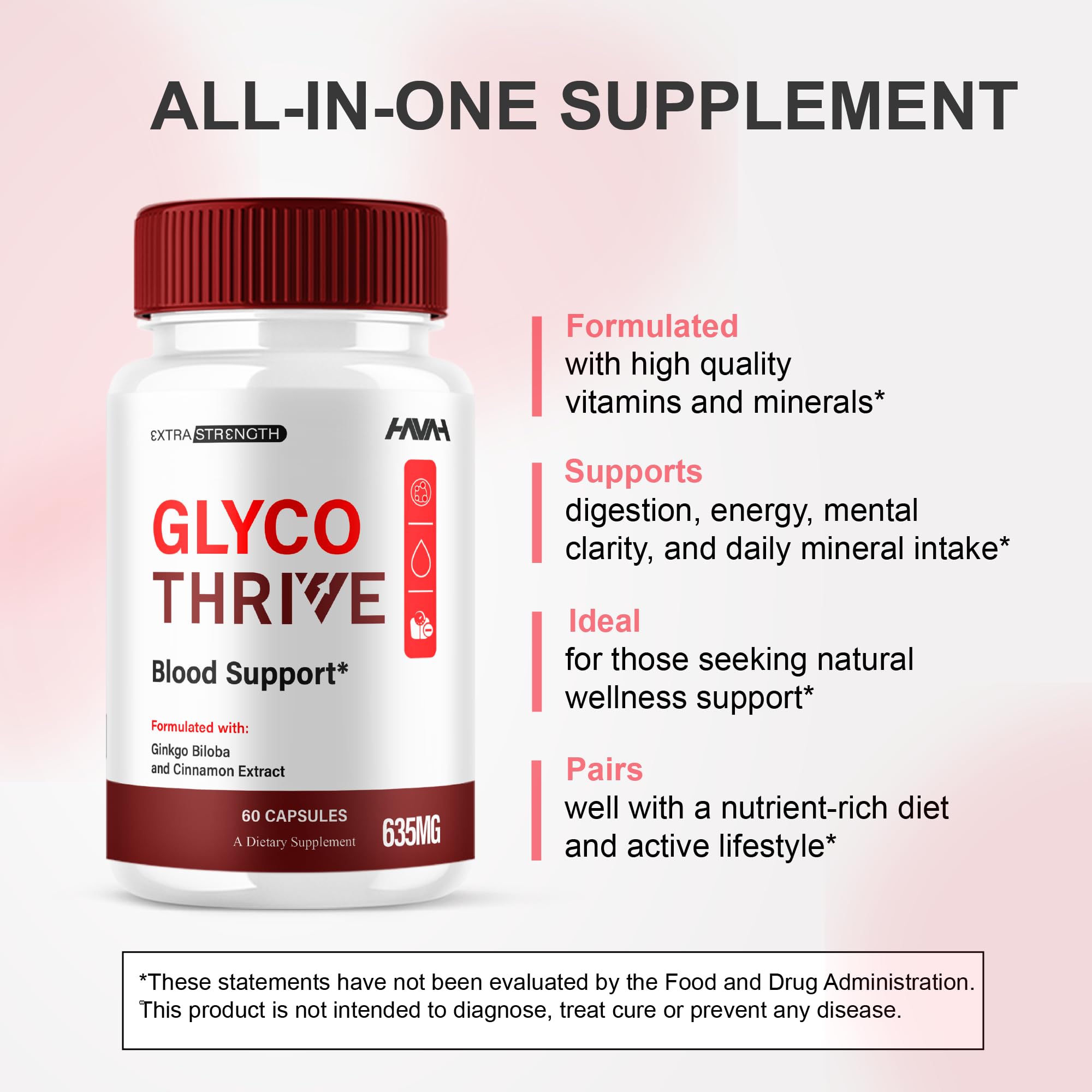 (2 Pack) Glyco Thrive Blood Support GlycoThrive Maximum Strength Capsules, Glyco Thrive Advanced Daily Multivitamin Health and Wellness Supplement, GlycoThrive Health Support Pills (120 Capsules) - TrustMedUSA