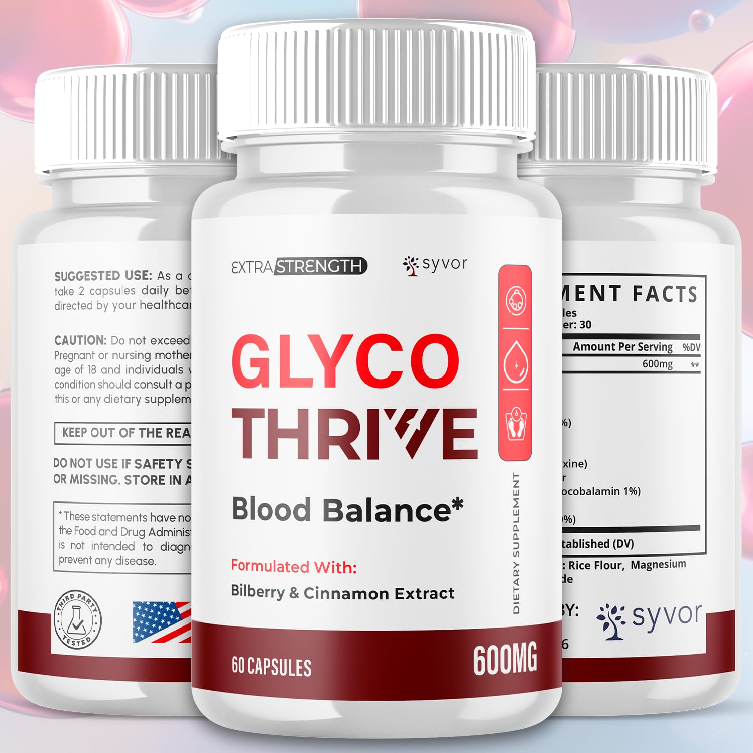 (2 Pack) Glyco Thrive Capsules, Official GlycoThrive Glycogen Support Pills with All Natural Ingredients, Advanced Formula Health Supplement with Max Strength Vitamins for Women & Men (120 Capsules) - TrustMedUSA