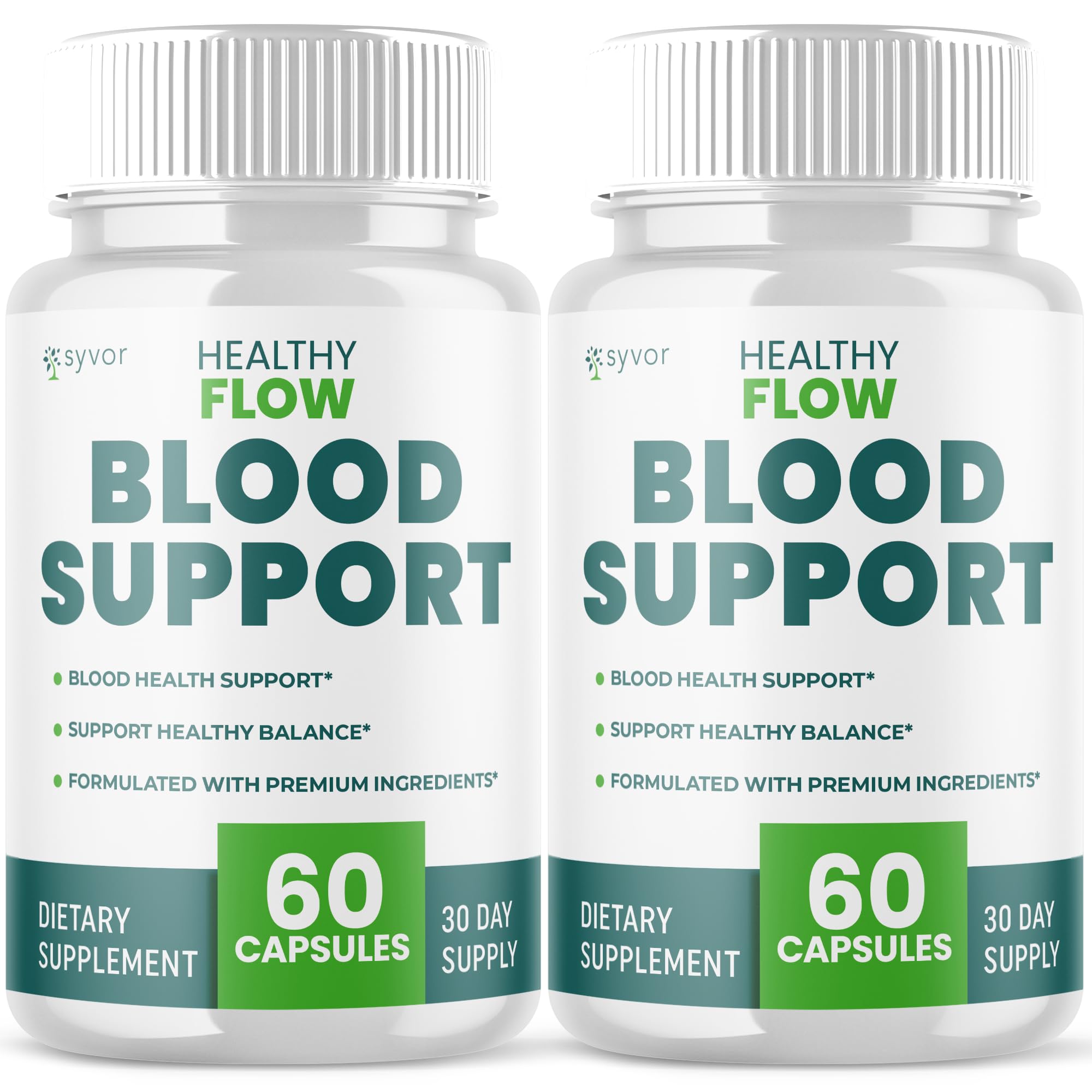 (2 Pack) Healthy Flow Blood Support Capsules, Official Healthy Flow Blood Support Pills with All Natural Ingredients, Advanced Formula Supplement with Premium Vitamins for Men & Women (120 Capsules) - TrustMedUSA