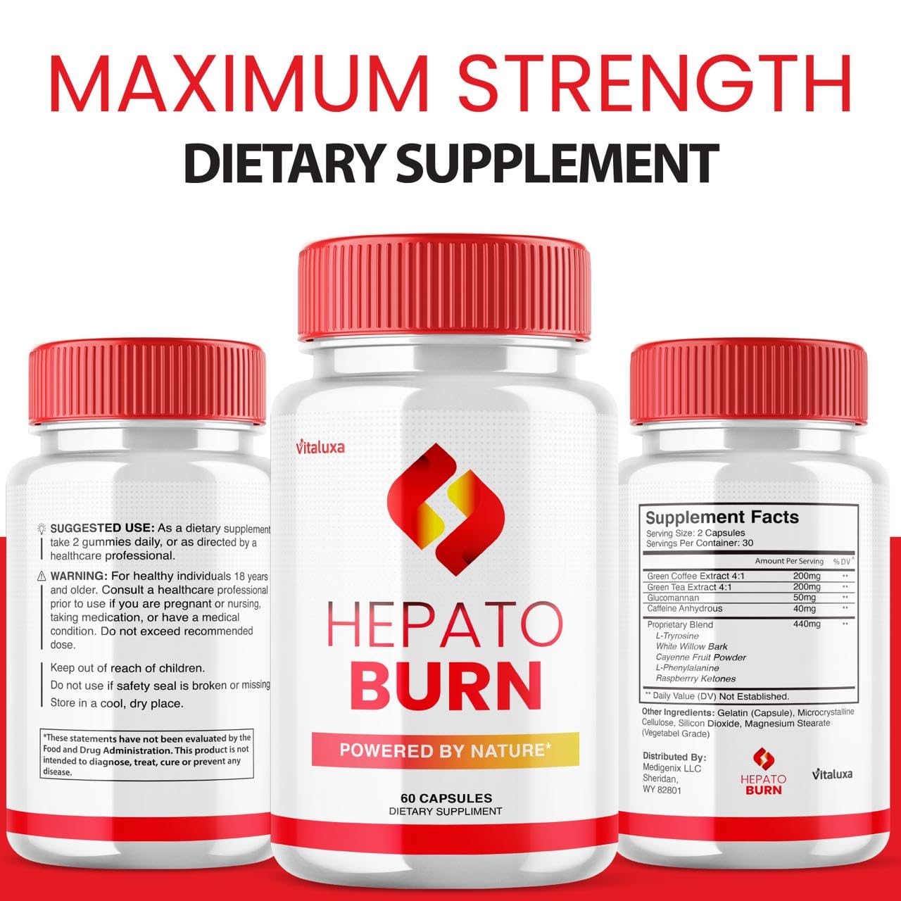 (2 Pack) Hepato Burn Capsules - HepatoBurn Supplement Pills Advanced Formula Wait Premium Blend All Natural Loss Support for Men Women, Hepataburn Reviews Maximum Strength Burner Health (120 Capsules) - TrustMedUSA