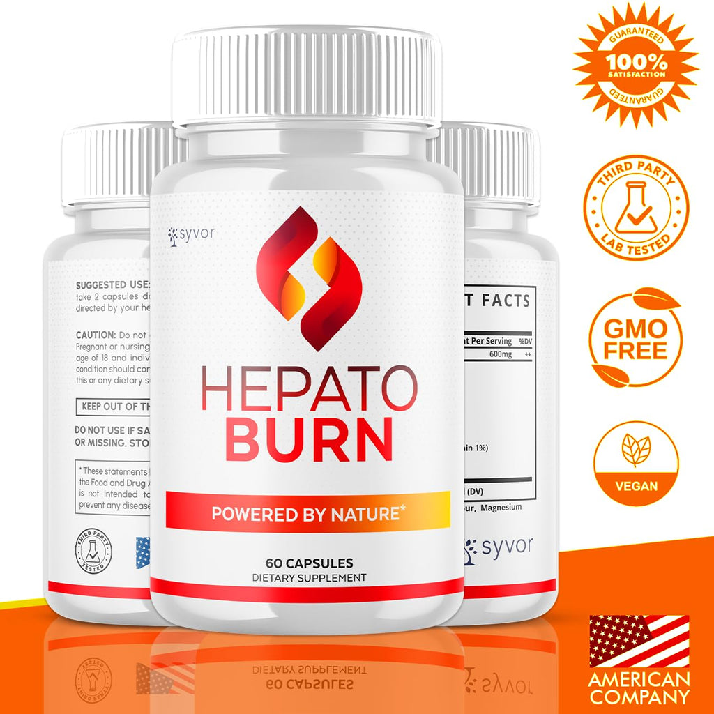 (2 Pack) Hepato Burn Capsules, Official Hepato Burn Pills with All Natural Premium Ingredients, Hepatoburn Energy and Fitness Vitamin Supplement, Hepatoburn Lifestyle Powered by Nature (120 Capsules) - TrustMedUSA