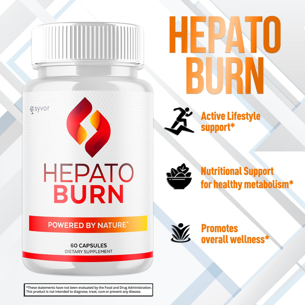 (2 Pack) Hepato Burn Capsules, Official Hepato Burn Pills with All Natural Premium Ingredients, Hepatoburn Energy and Fitness Vitamin Supplement, Hepatoburn Lifestyle Powered by Nature (120 Capsules) - TrustMedUSA