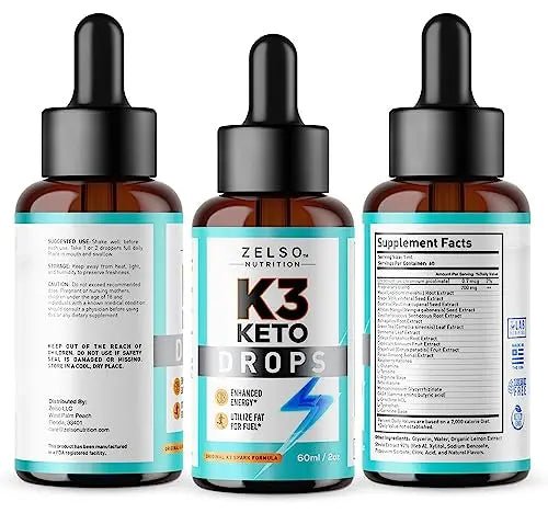 (2 Pack) K3 Keto Drops for Weight Loss - Fat Burner & Metabolism Booster | Advanced Keto - TrustMedUSA