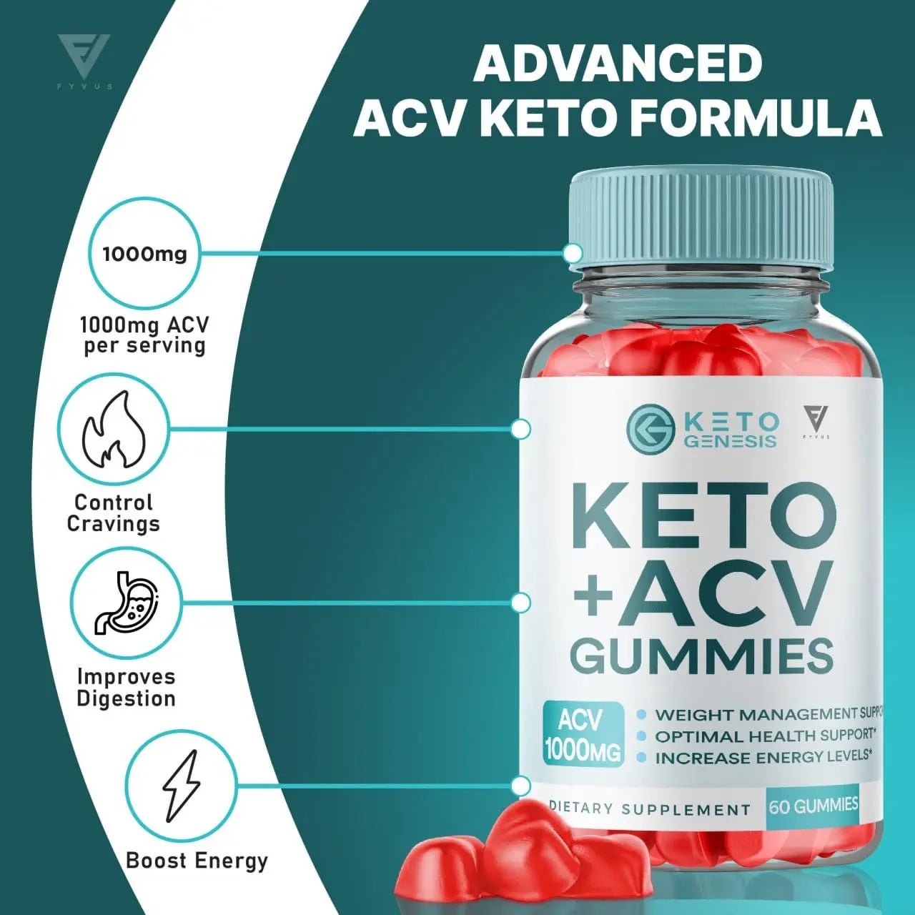 (2 Pack) Keto Genesis Keto ACV Gummies Advanced Weight Loss, Ketogenesis Keto - TrustMedUSA