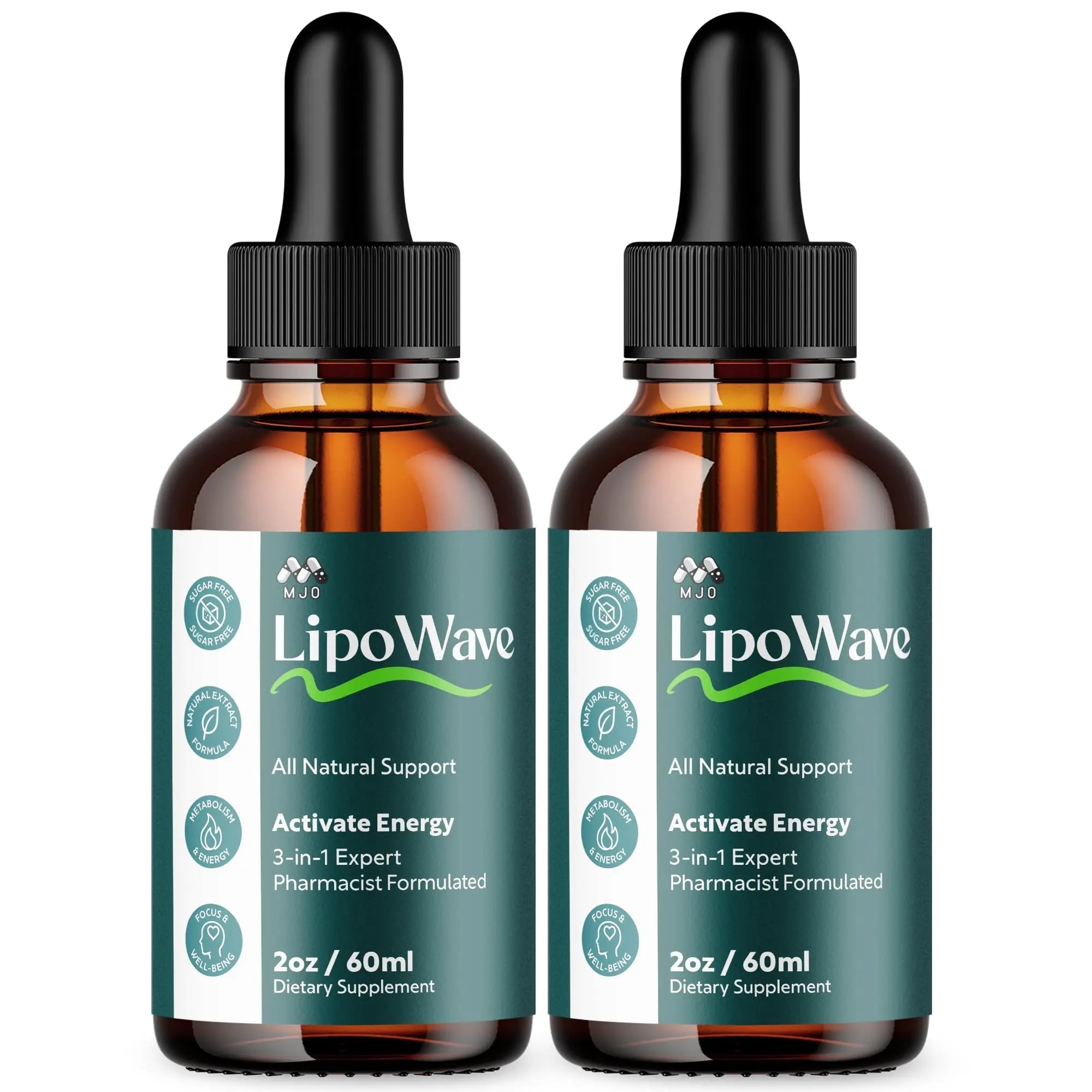 (2 Pack) Lipowave Drops, Official LipoWave Drops with All Natural Ingredients, Advanced Overall Health and Wellness Vitamin Supplement Formula for Maximum Strength Multivitamin Support (60 Servings) - TrustMedUSA
