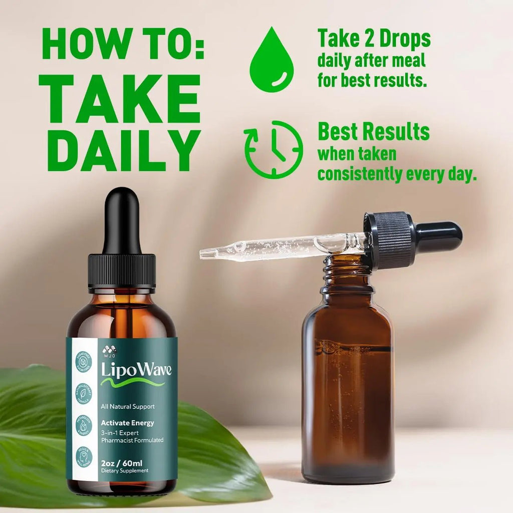 (2 Pack) Lipowave Drops, Official LipoWave Drops with All Natural Ingredients, Advanced Overall Health and Wellness Vitamin Supplement Formula for Maximum Strength Multivitamin Support (60 Servings) - TrustMedUSA