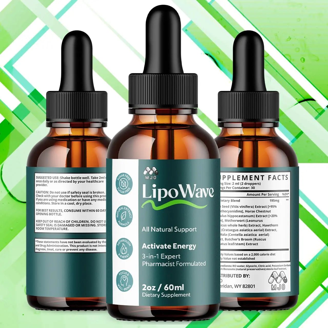 (2 Pack) Lipowave Drops, Official LipoWave Drops with All Natural Ingredients, Advanced Overall Health and Wellness Vitamin Supplement Formula for Maximum Strength Multivitamin Support (60 Servings) - TrustMedUSA
