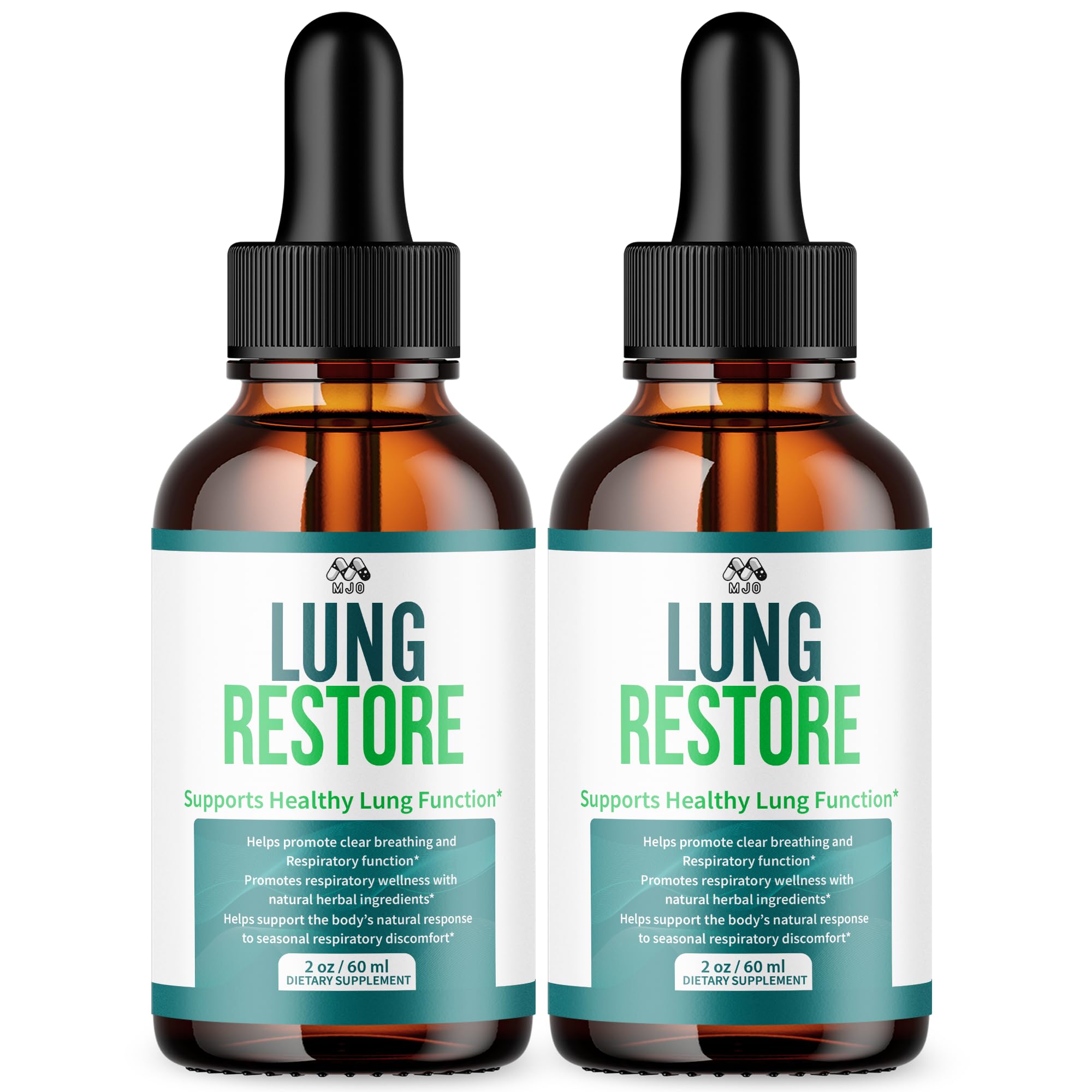 (2 Pack) Lung Restore Drops, Official LungRestore Liquid Supplement Drops with All Natural Ingredients, Lung Restore Advanced Lungs Wellness Support with Premium Vitamins for Women & Men (60 Servings) - TrustMedUSA