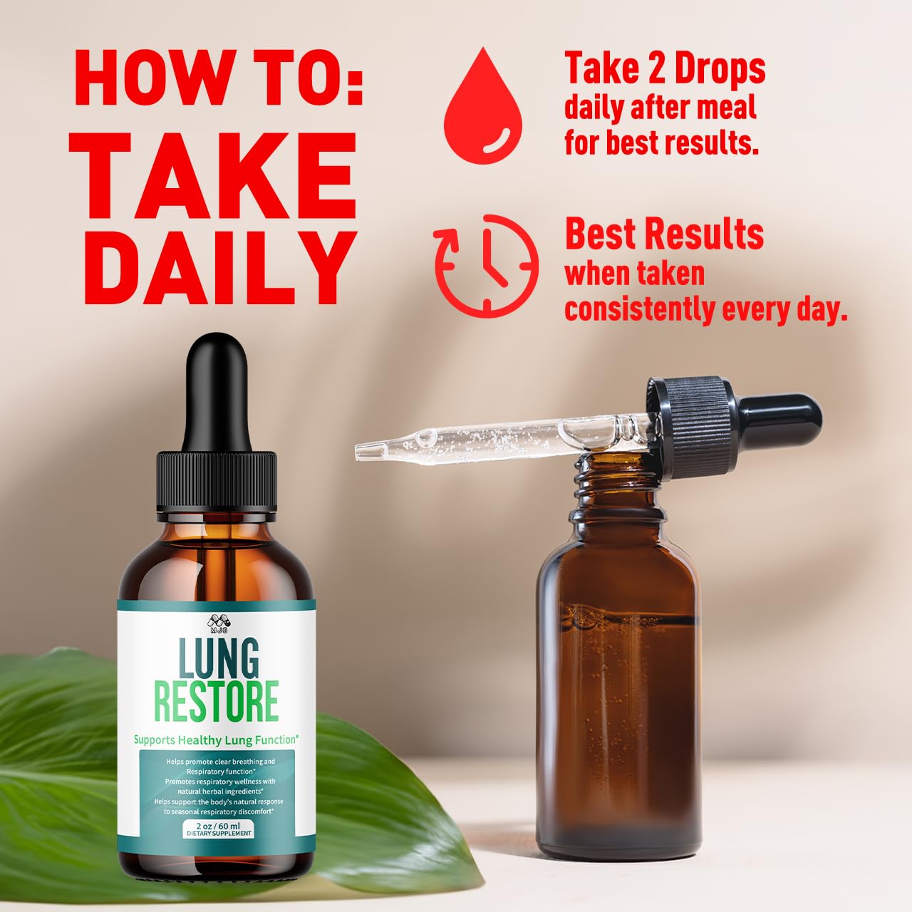 (2 Pack) Lung Restore Drops, Official LungRestore Liquid Supplement Drops with All Natural Ingredients, Lung Restore Advanced Lungs Wellness Support with Premium Vitamins for Women & Men (60 Servings) - TrustMedUSA
