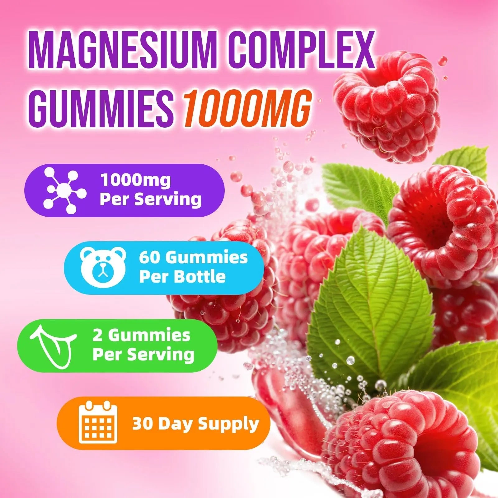 2 Pack Magnesium Complex Gummies – with 12 Forms of Magnesium Plus Vitamins B6, B12 & C. Vegan Strawberry Gummies to Support Mood, for Adults, 120 Count - TrustMedUSA