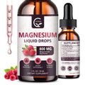 (2 Pack) Magnesium Glycinate Liquid Drops | 1000mg Liquid Magnesium Complex with D3, L-Thea & GABA for Energy, Sleep, Nerve and Heart Health - TrustMedUSA