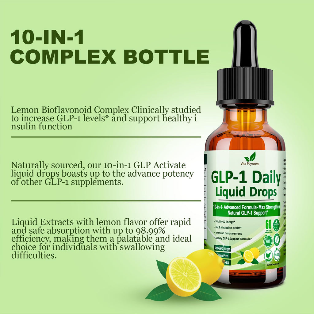 2 Pack Metabolic Support Liquid Drops, 10-in-1 Formula with Berberine, Ceylon Cinnamon, Prebiotic Fiber & Green Tea Extract | Digestive & Gut Health for Women & Men | Vegan, Non-GMO - TrustMedUSA