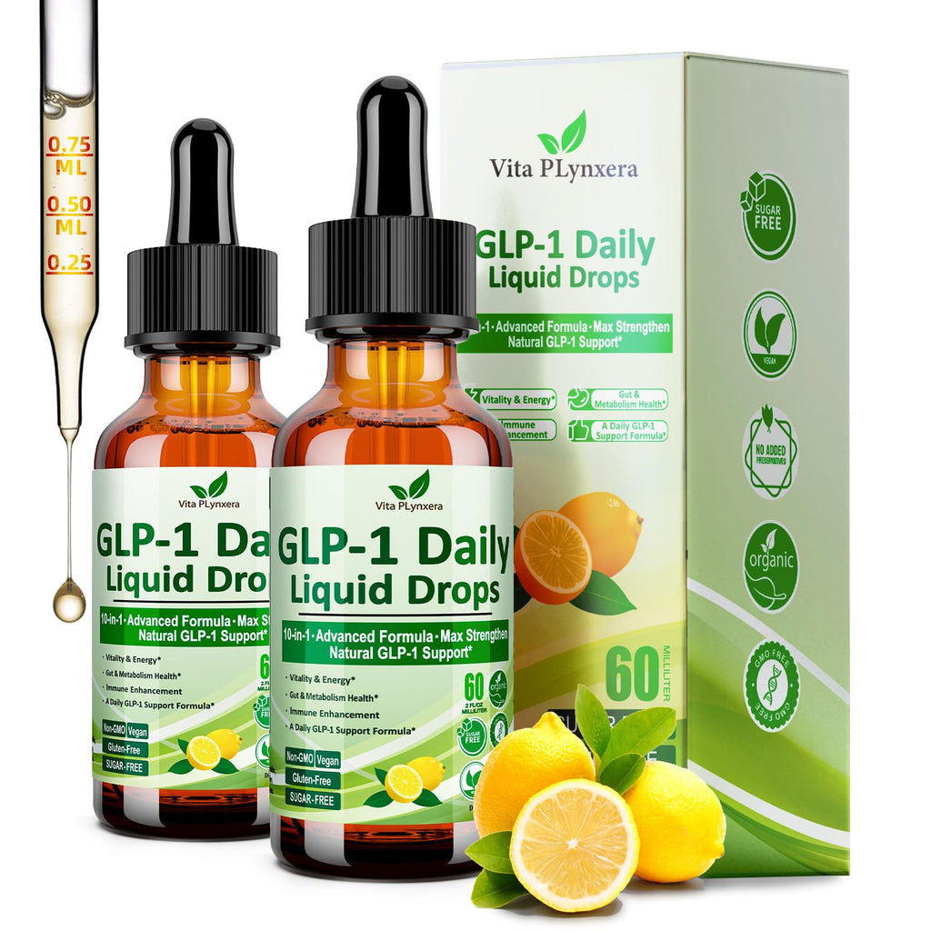 2 Pack Metabolic Support Liquid Drops, 10-in-1 Formula with Berberine, Ceylon Cinnamon, Prebiotic Fiber & Green Tea Extract | Digestive & Gut Health for Women & Men | Vegan, Non-GMO - TrustMedUSA