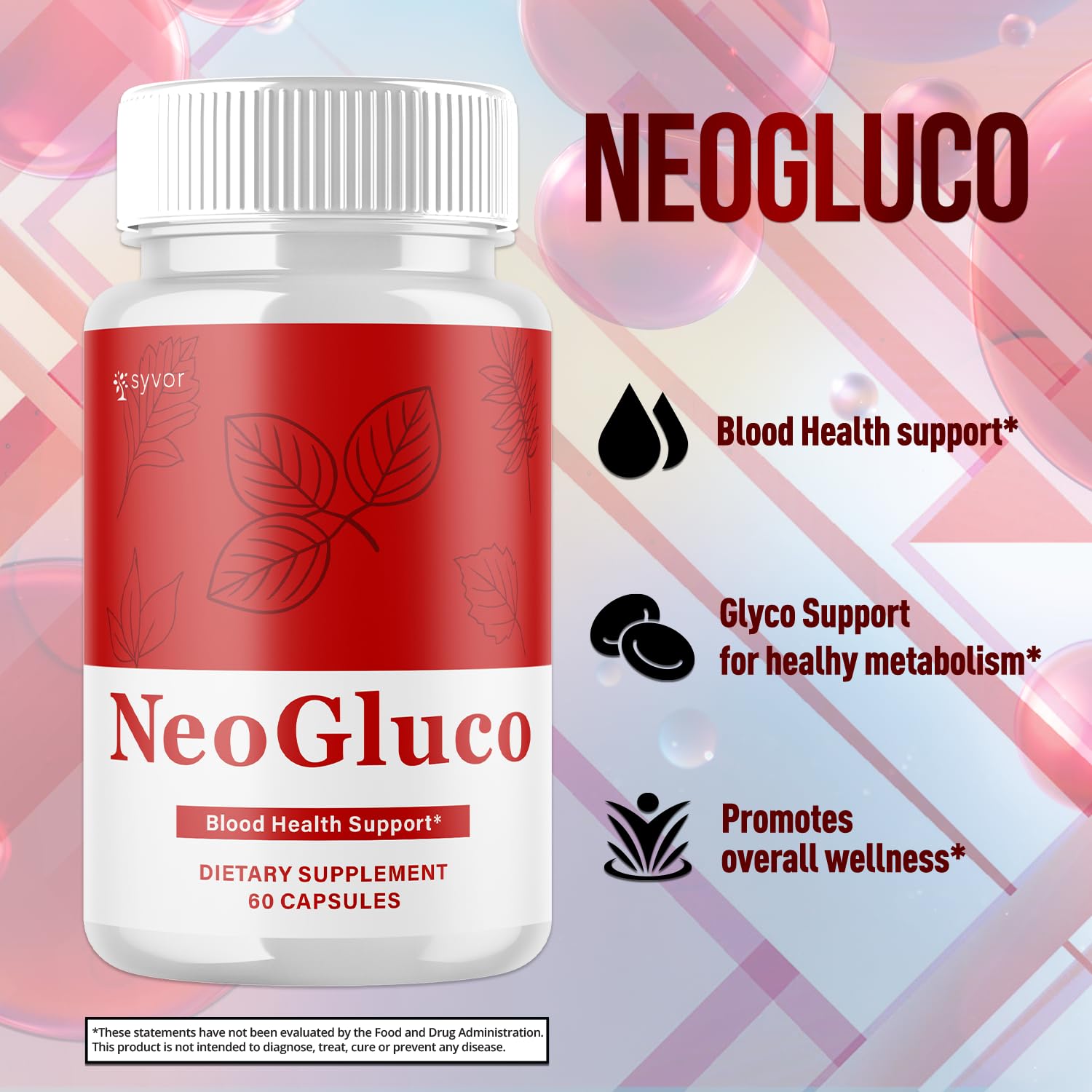 (2 Pack) NeoGluco Capsules, Official NeoGluco Glycogen Support Pills with All Natural Ingredients, Advanced Formula Health Supplement with Max Strength Premium Vitamins for Women & Men (120 Capsules) - TrustMedUSA