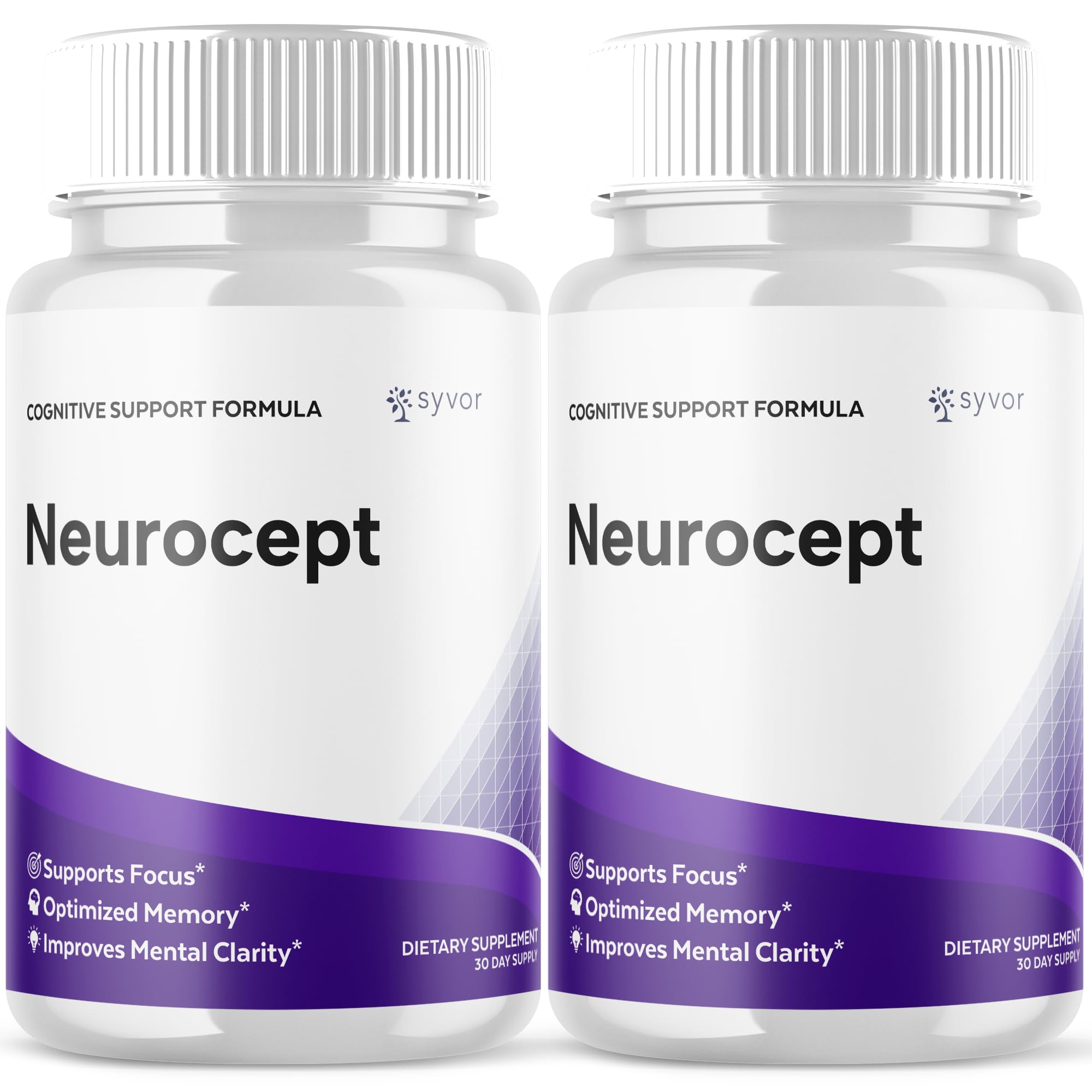 (2 Pack) Neurocept Capsules, Official Neurocept Brain Supplement Pills with All Natural Ingredients, Advanced Formula Support Pills with Max Strength Premium Vitamins for Women & Men (120 Capsules) - TrustMedUSA