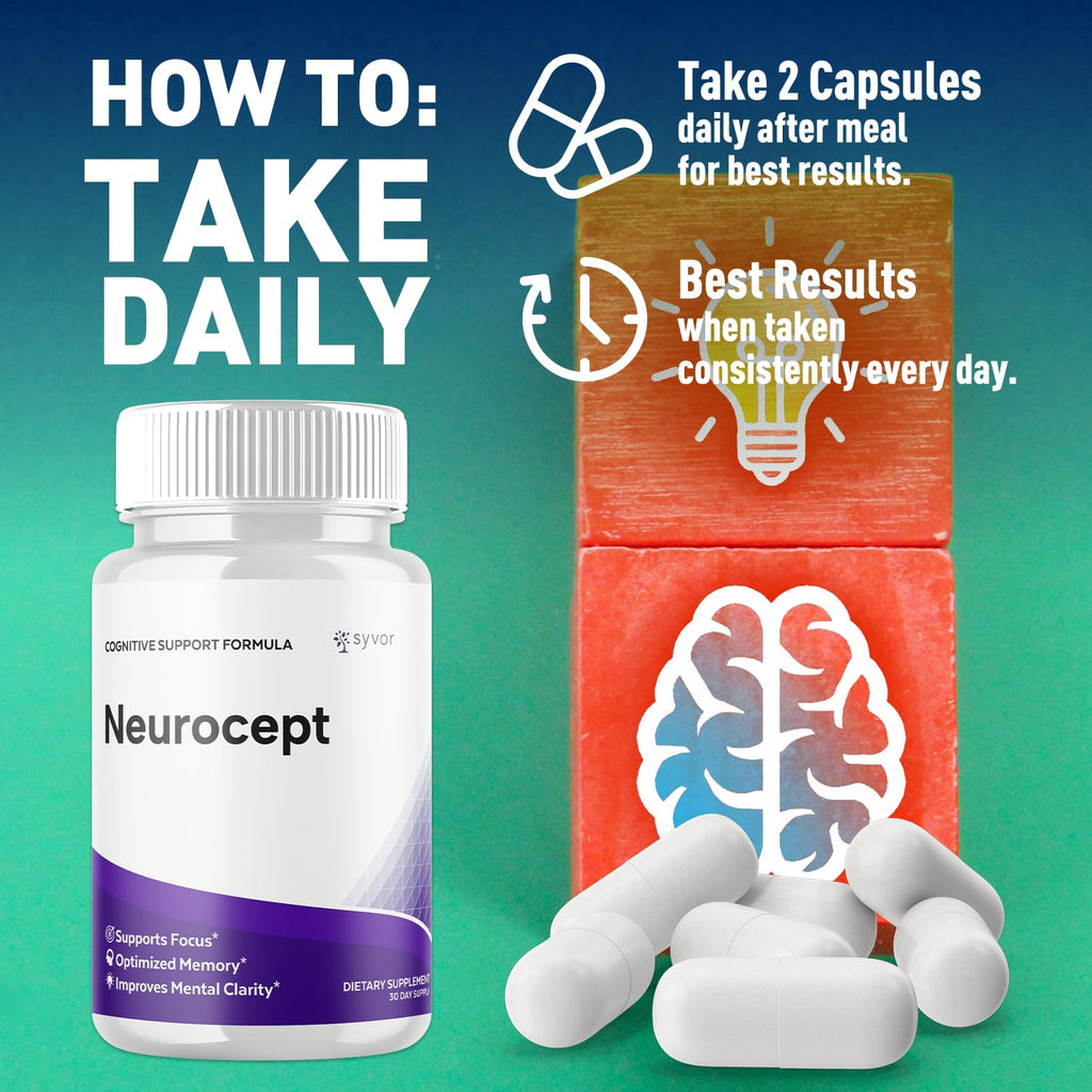 (2 Pack) Neurocept Capsules, Official Neurocept Brain Supplement Pills with All Natural Ingredients, Advanced Formula Support Pills with Max Strength Premium Vitamins for Women & Men (120 Capsules) - TrustMedUSA