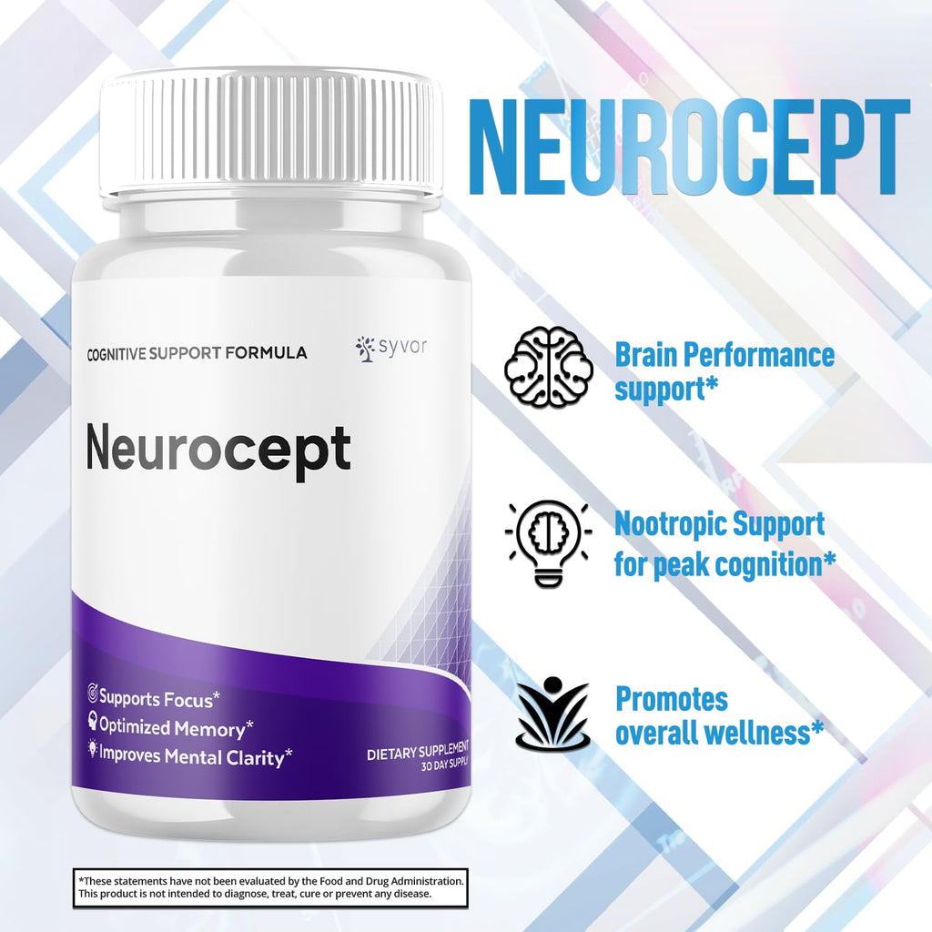 (2 Pack) Neurocept Capsules, Official Neurocept Brain Supplement Pills with All Natural Ingredients, Advanced Formula Support Pills with Max Strength Premium Vitamins for Women & Men (120 Capsules) - TrustMedUSA