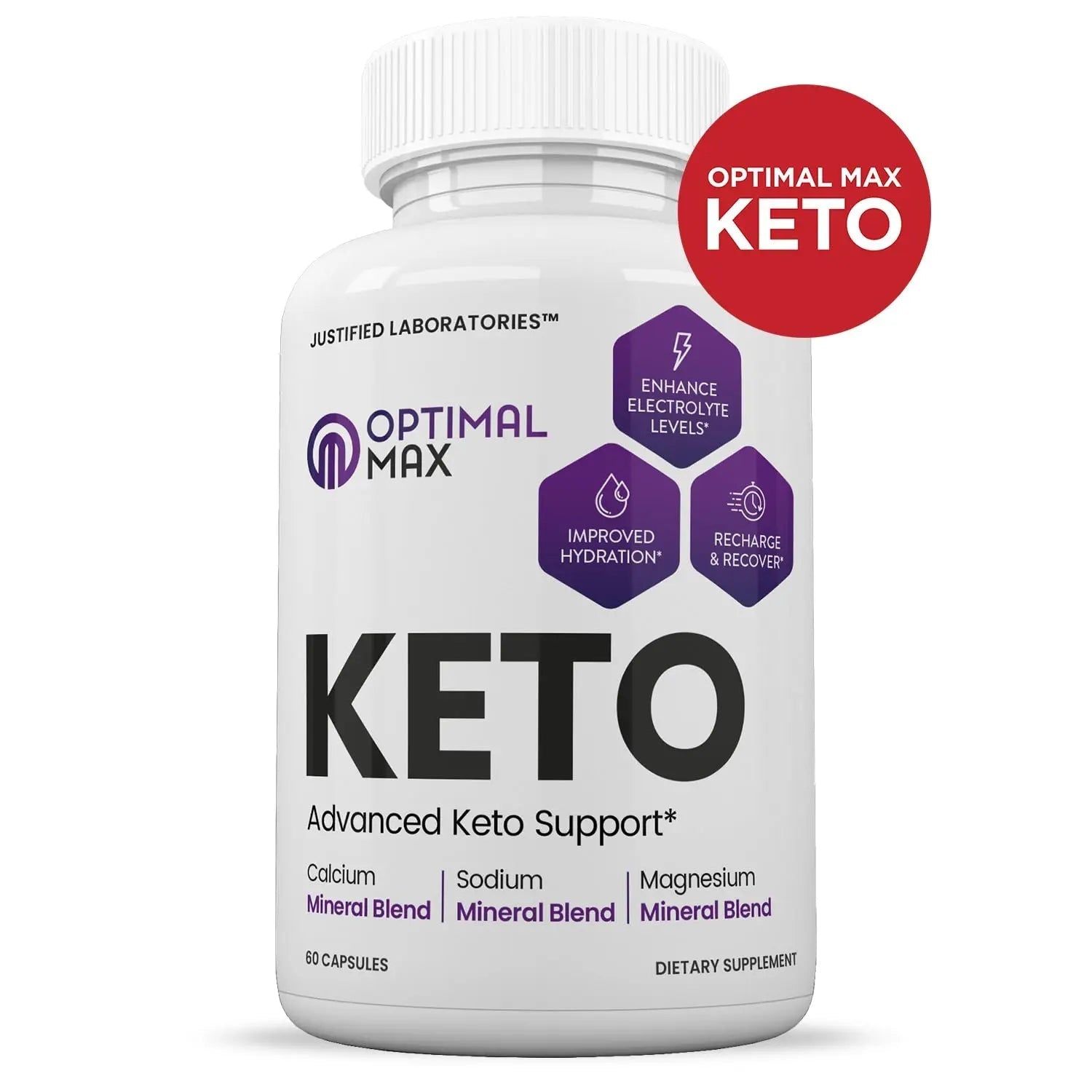 (2 Pack) Optimal Max Keto Pills 1275MG New & Improved Formula Contains Apple Cider - TrustMedUSA