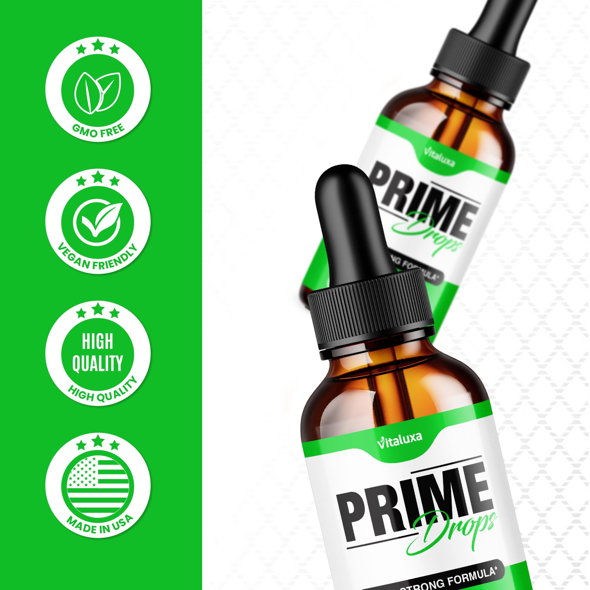(2 Pack) Prime Drops for Men, Extra Strength Prime Drops Liquid Supplement Performance Blend All Natural Support, PrimeDrops Advanced Formula Vitamins for Health Wellness Reviews (4oz) - TrustMedUSA