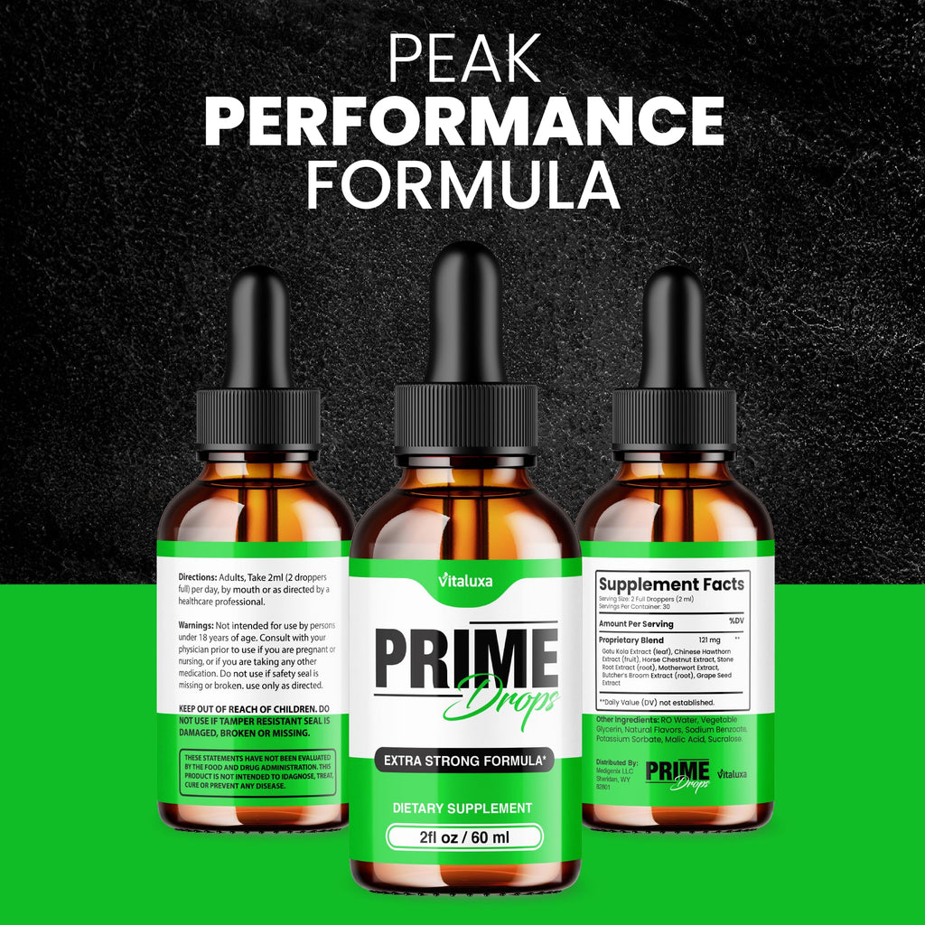 (2 Pack) Prime Drops for Men, Extra Strength Prime Drops Liquid Supplement Performance Blend All Natural Support, PrimeDrops Advanced Formula Vitamins for Health Wellness Reviews (4oz) - TrustMedUSA