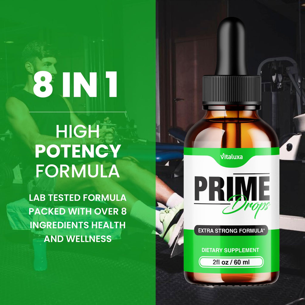 (2 Pack) Prime Drops for Men, Extra Strength Prime Drops Liquid Supplement Performance Blend All Natural Support, PrimeDrops Advanced Formula Vitamins for Health Wellness Reviews (4oz) - TrustMedUSA