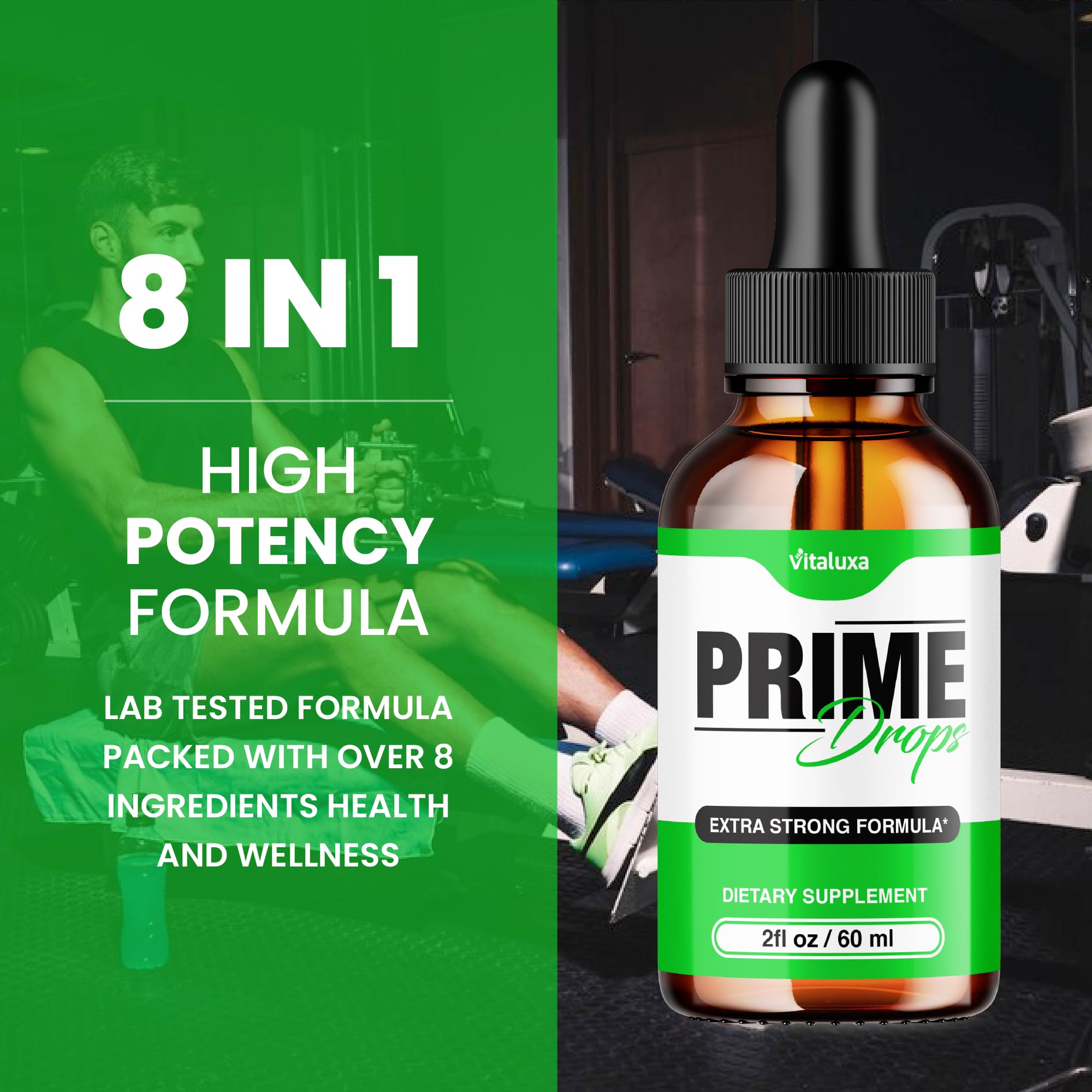 (2 Pack) Prime Drops for Men, Extra Strength Prime Drops Liquid Supplement Performance Blend All Natural Support, PrimeDrops Advanced Formula Vitamins for Health Wellness Reviews (4oz) - TrustMedUSA