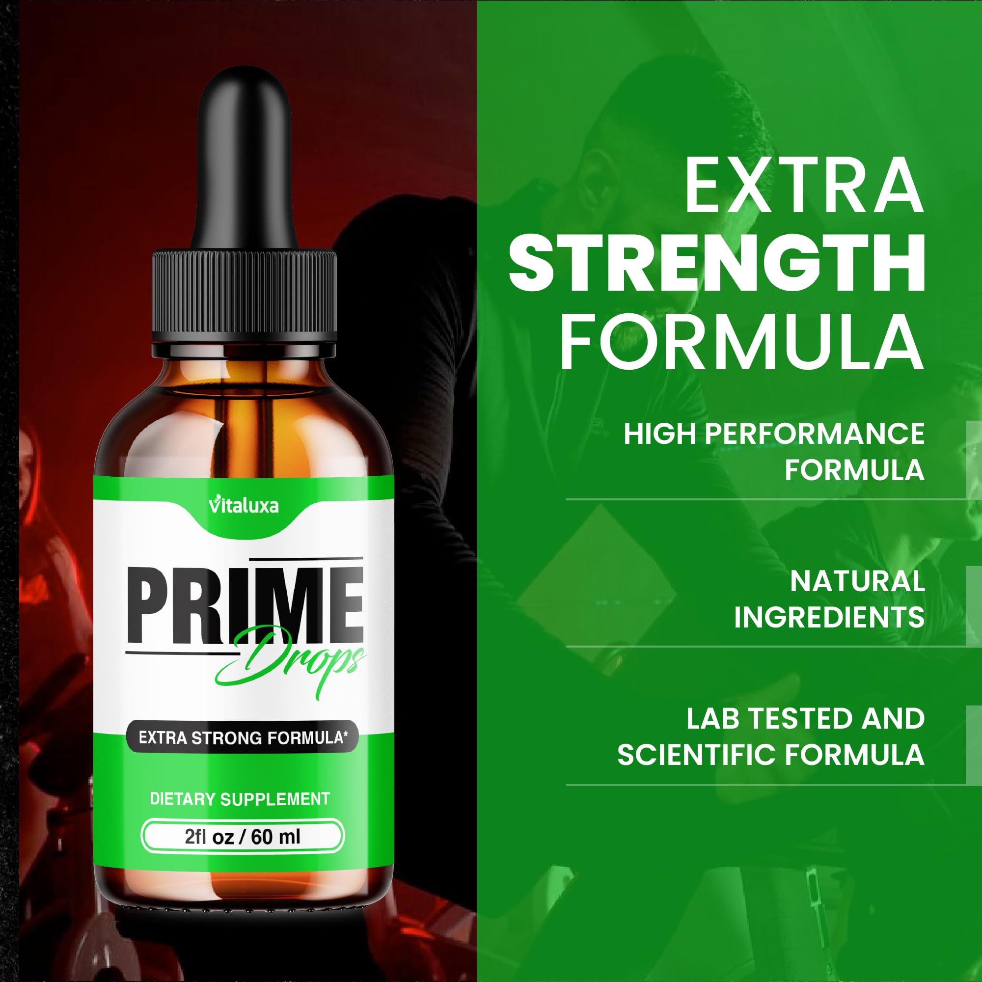 (2 Pack) Prime Drops for Men, Extra Strength Prime Drops Liquid Supplement Performance Blend All Natural Support, PrimeDrops Advanced Formula Vitamins for Health Wellness Reviews (4oz) - TrustMedUSA