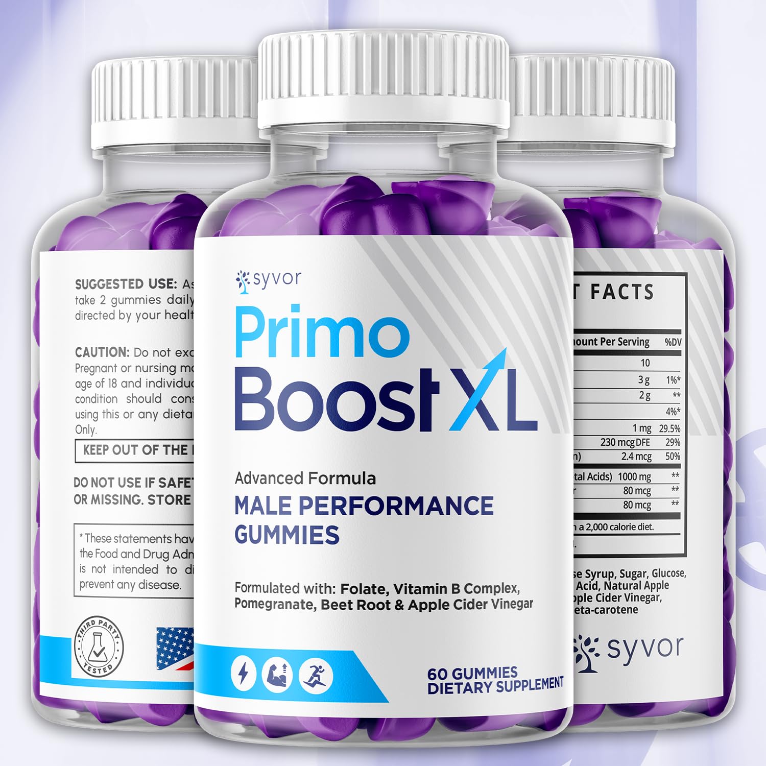 (2 Pack) Primo Boost XL Gummies, Official Primo Boost XL Gummys with All Natural Ingredients, Advanced PrimoBoost Health & Wellness Formula with Max Strength Active Lifestyle Vitamins (120 Gummies) - TrustMedUSA