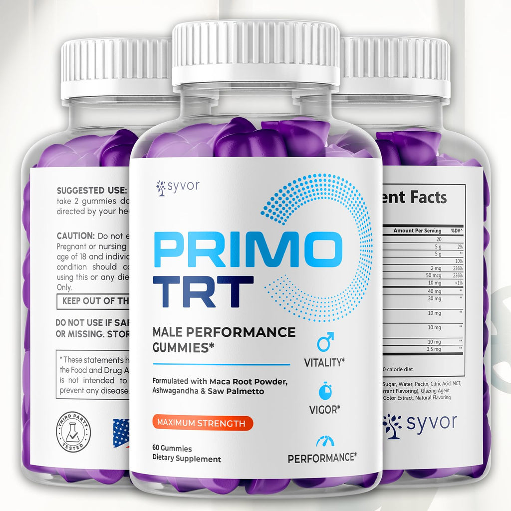 (2 Pack) Primo TRT Gummies for Men, Official Primo TRT Male Performance Gummys with Maximum Strength Ingredients, Advanced PrimoTRT Male Health Support Supplement with Premium Vitamins (120 Gummies) - TrustMedUSA