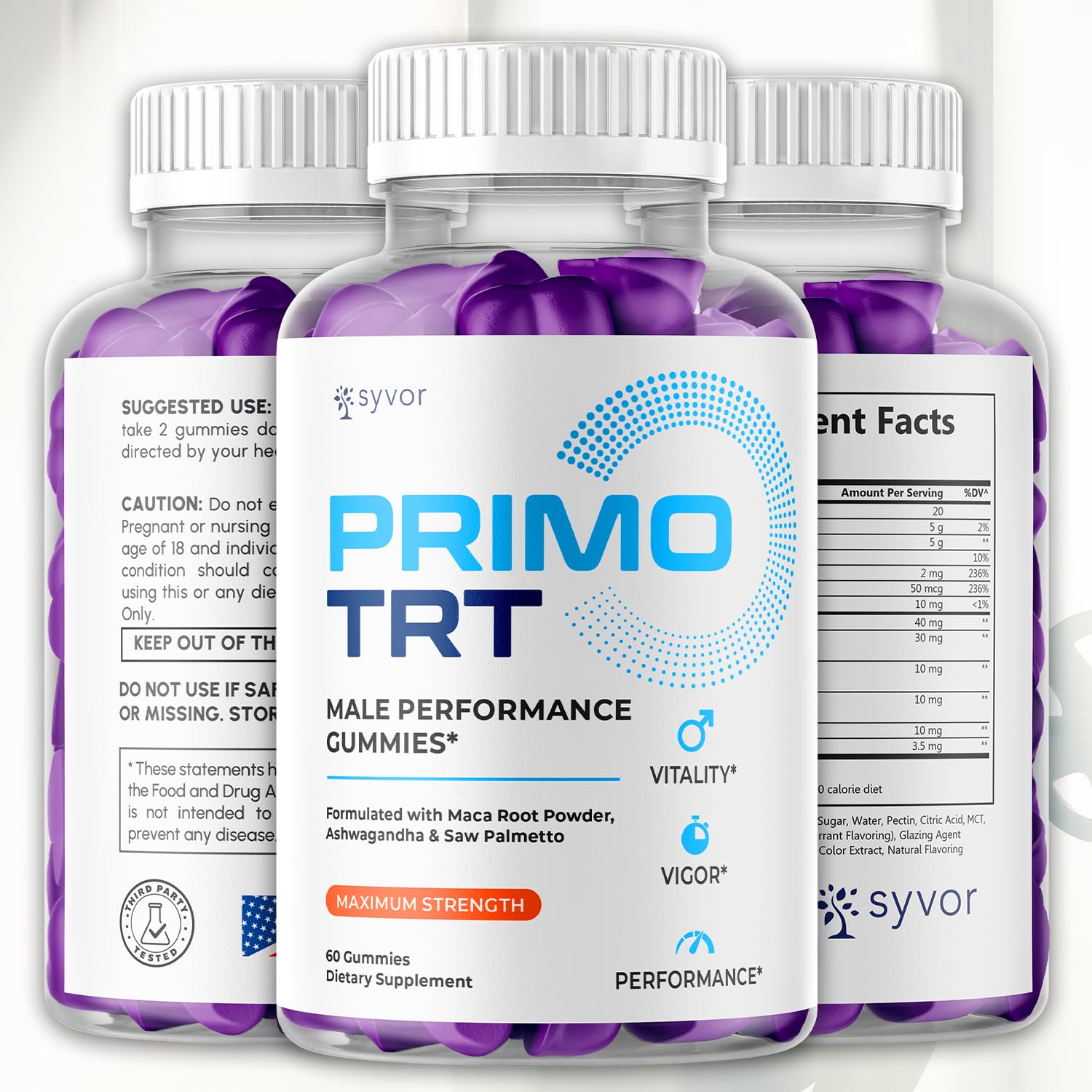 (2 Pack) Primo TRT Gummies for Men, Official Primo TRT Male Performance Gummys with Maximum Strength Ingredients, Advanced PrimoTRT Male Health Support Supplement with Premium Vitamins (120 Gummies) - TrustMedUSA