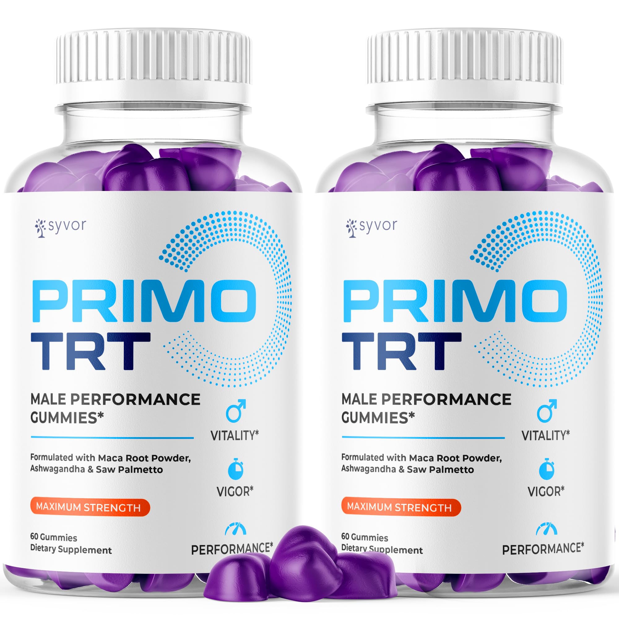 (2 Pack) Primo TRT Gummies for Men, Official Primo TRT Male Performance Gummys with Maximum Strength Ingredients, Advanced PrimoTRT Male Health Support Supplement with Premium Vitamins (120 Gummies) - TrustMedUSA