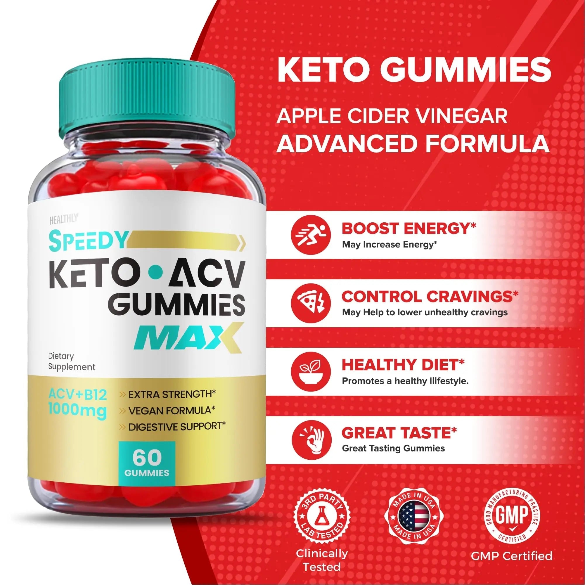 (2 Pack) Speedy Keto ACV Gummies Maximum Strength, Speedy Keto Plus ACV Gummies - TrustMedUSA