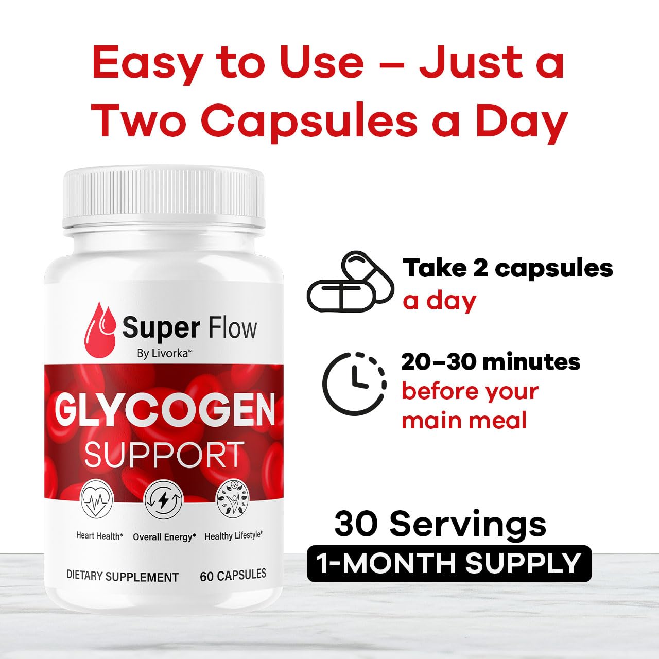 (2 Pack) Super Flow Glycogen Capsules - Official SuperFlow Advanced Glycogen Support Pills - Maximum Strength, Natural Formula Vitamins for Overall Health & Wellness Reviews, 120 Capsules for 2 Months - TrustMedUSA